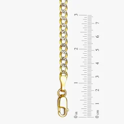 14K Two Tone 3.15 MM Diamond Cut Curb Necklace