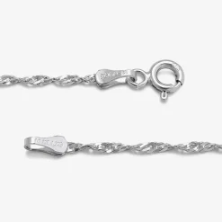 14K White Gold 18 - 24 Inch Solid Singapore Chain Necklace