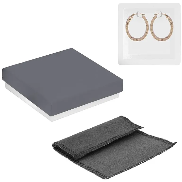 14K Yellow Gold Diamond-Cut Oval Hoop Earrings