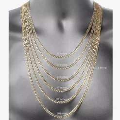 14K Yellow Gold 4.65 MM Curb Necklace 20"