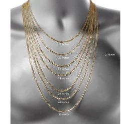 14K Yellow Gold 3.15 MM Curb Necklace