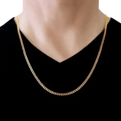 14K Yellow Gold 3.15 MM Curb Necklace