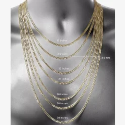 14K Yellow Gold 3.6 MM Curb Necklace