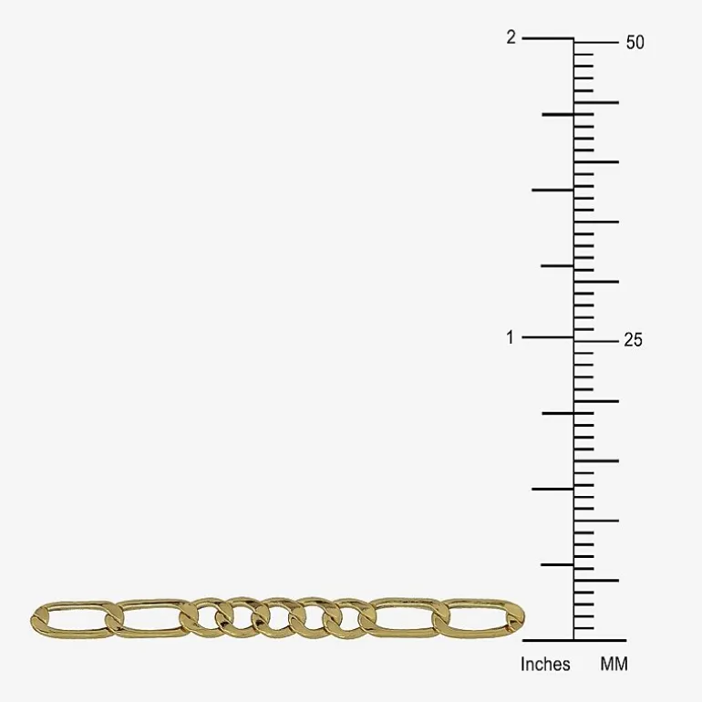 10K Yellow Gold 2.9mm 18" Hollow Figaro Chain