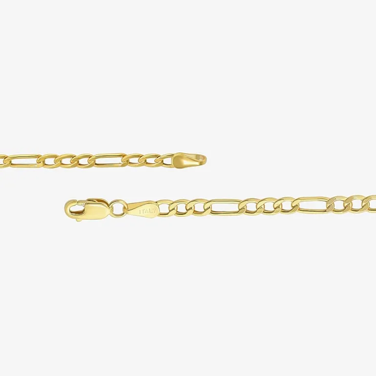 10K Yellow Gold 2.9mm 20-22" Semi-Solid Figaro Chain