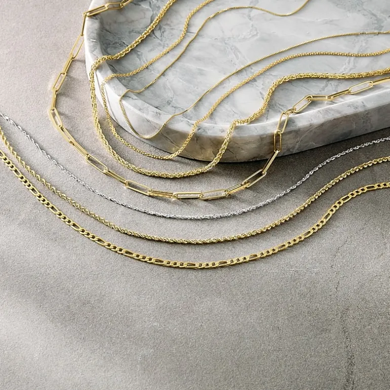 10K Yellow Gold 2.9mm 20-22" Semi-Solid Figaro Chain