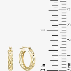 14K Yellow Gold Openwork Hoop Earrings