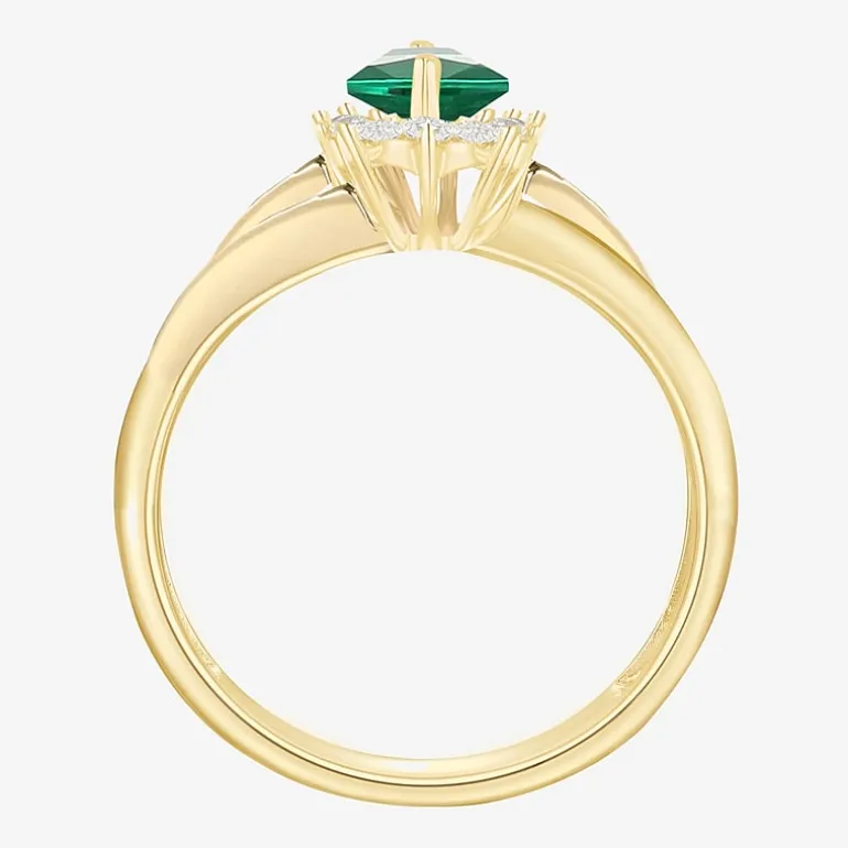 Lab-Created Gemstone 14K Gold Over Silver Cocktail Ring