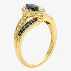 Lab-Created Gemstone 14K Gold Over Silver Cocktail Ring