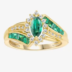 Lab-Created Gemstone 14K Gold Over Silver Cocktail Ring