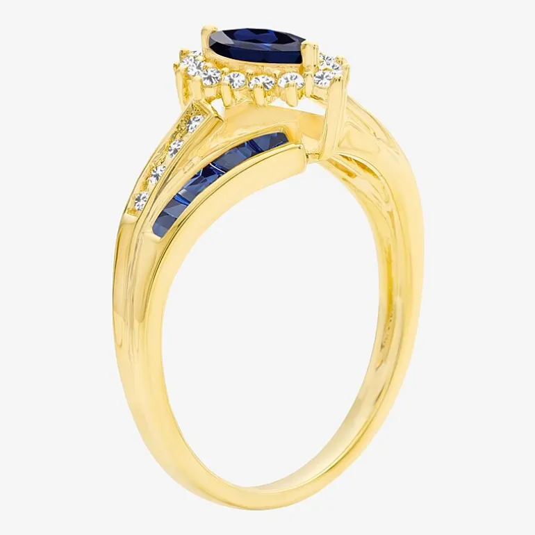 Lab-Created Gemstone 14K Gold Over Silver Cocktail Ring