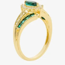 Lab-Created Gemstone 14K Gold Over Silver Cocktail Ring