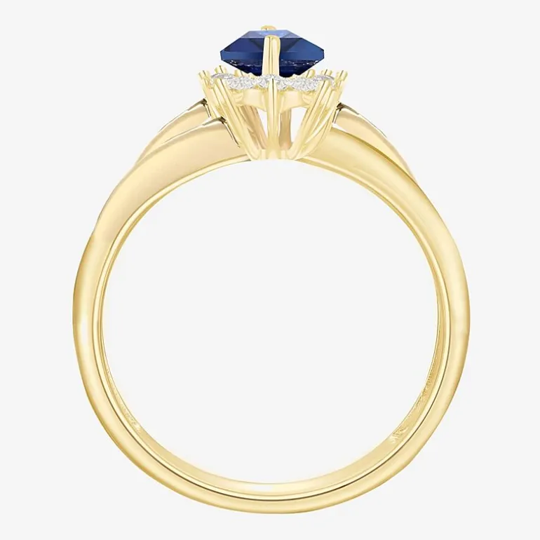 Lab-Created Gemstone 14K Gold Over Silver Cocktail Ring