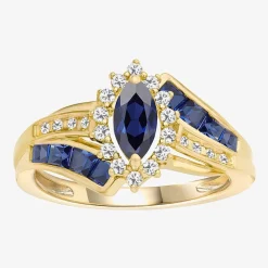 Lab-Created Gemstone 14K Gold Over Silver Cocktail Ring