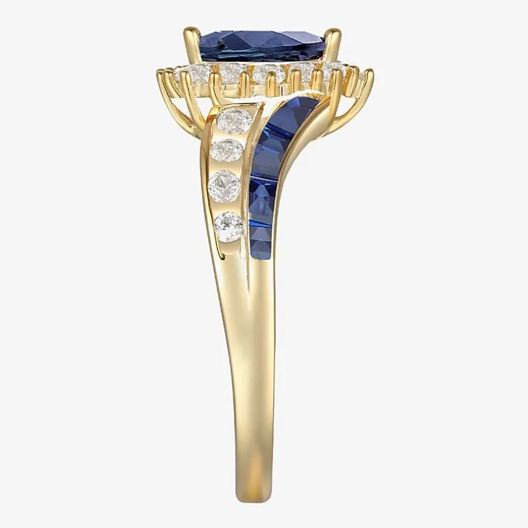 Lab-Created Gemstone 14K Gold Over Silver Cocktail Ring
