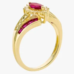 Lab-Created Gemstone 14K Gold Over Silver Cocktail Ring