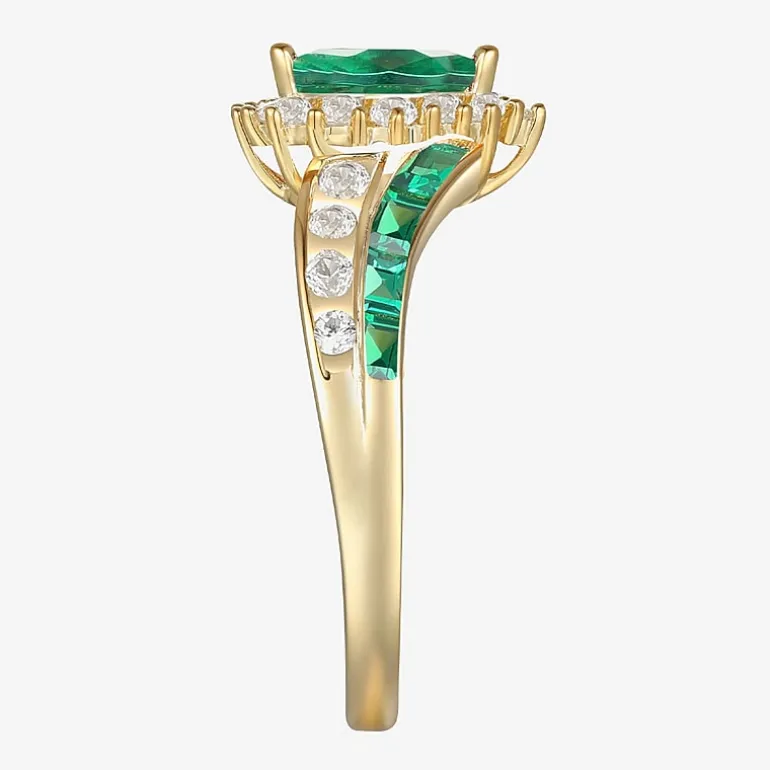 Lab-Created Gemstone 14K Gold Over Silver Cocktail Ring