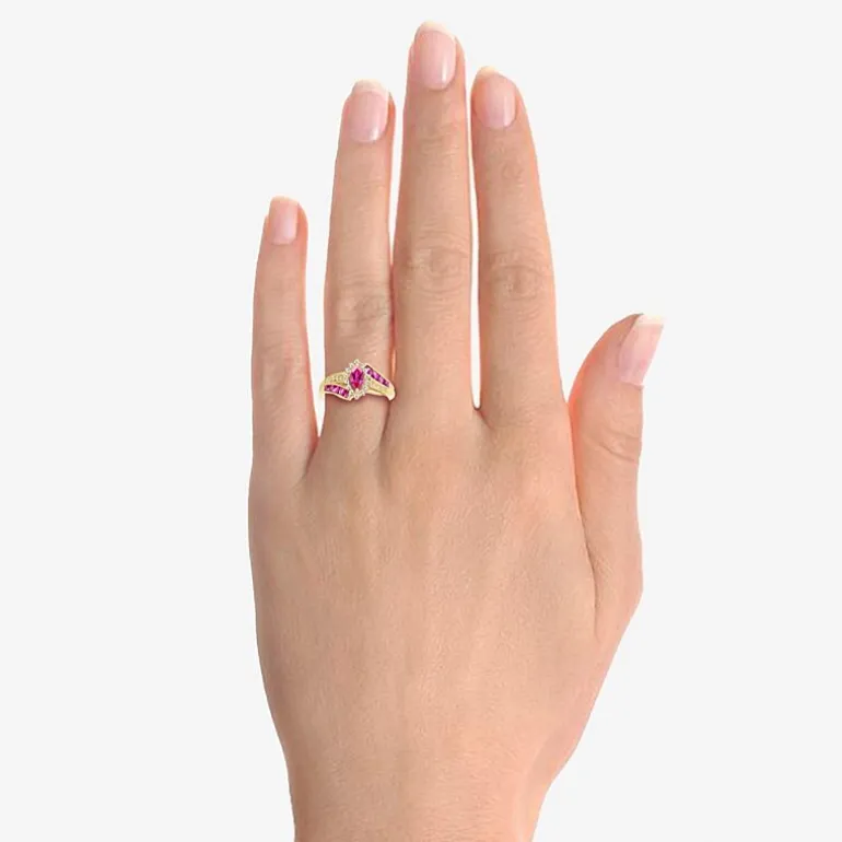 Lab-Created Gemstone 14K Gold Over Silver Cocktail Ring