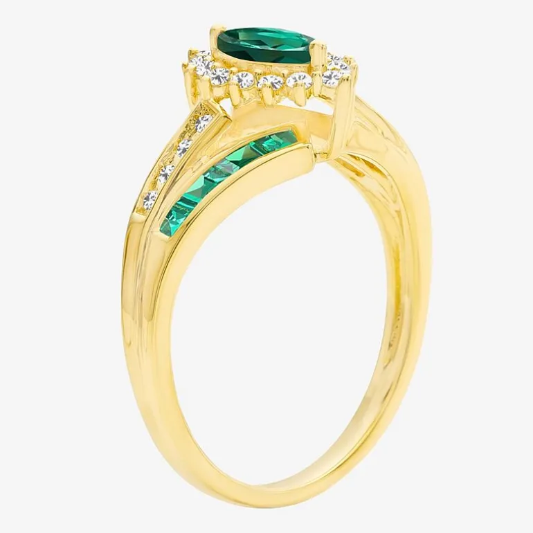 Lab-Created Gemstone 14K Gold Over Silver Cocktail Ring