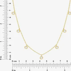 Lab Created Gemstone 14K Gold Over Silver 18 Inch Station Necklace
