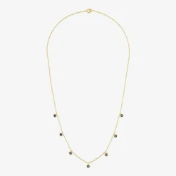 Lab Created Gemstone 14K Gold Over Silver 18 Inch Station Necklace