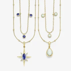 Lab Created Gemstone 14K Gold Over Silver 18 Inch Station Necklace