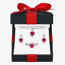Lab Created Gemstone Sterling Silver Heart 3-pc. Jewelry Set