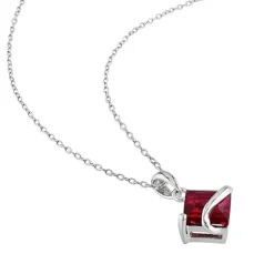 Lab-Created Ruby Sterling Silver Earrings & Pendant Necklace 2-Piece Set