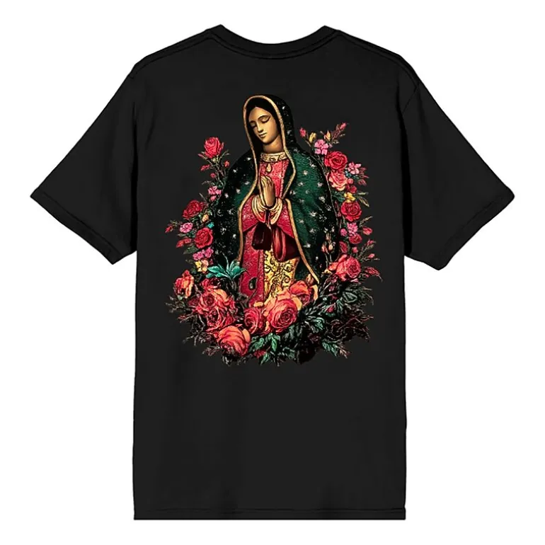 Lady Of Guadalupe Mens Crew Neck Short Sleeve Regular Fit Graphic T-Shirt
