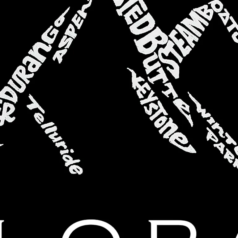 LA Pop Art Colorado Ski Towns - Mens Word Art Crew Sweatshirt