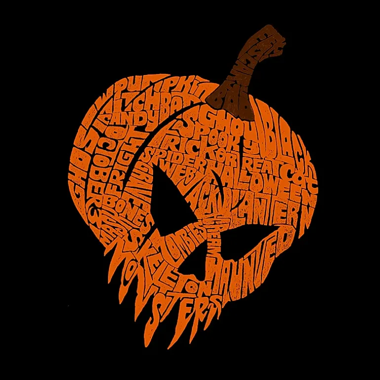 LA Pop Art Evil Pumpkin - Men's Word Art Crew Sweatshirt