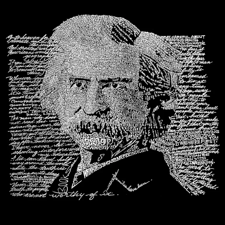 LA Pop Art Mark Twain - Mens Word Art Crew Sweatshirt
