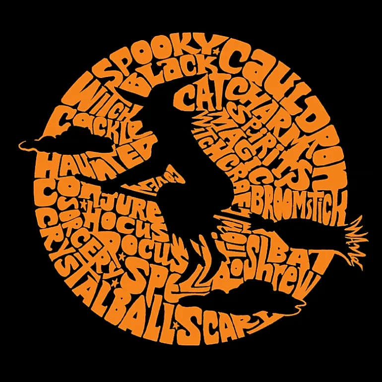 LA Pop Art Men's Word Art Crew Sweatshirt - Spooky Witch