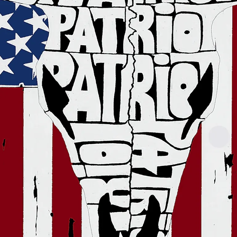 LA Pop Art Patriot Flag - Men's Word Art Hooded Sweatshirt