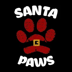 LA Pop Art Santa Paws - Men's Word Art Hooded Sweatshirt