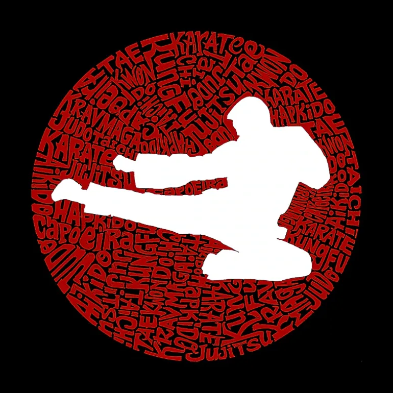 LA Pop Art Types of Martial Arts - Men's Word Art Hooded Sweatshirt
