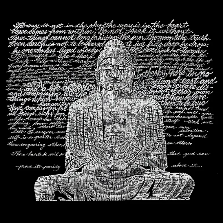 LA Pop Art Zen Buddha - Mens Word Art Crew Sweatshirt