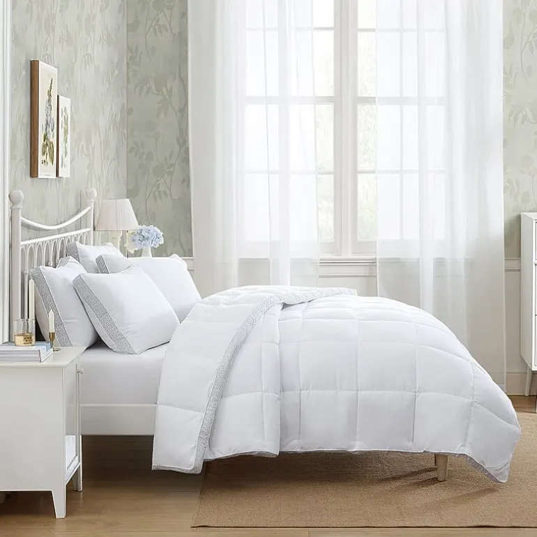 Laura Ashley All Seasons Down Alternative Comforter With Printed Gusset