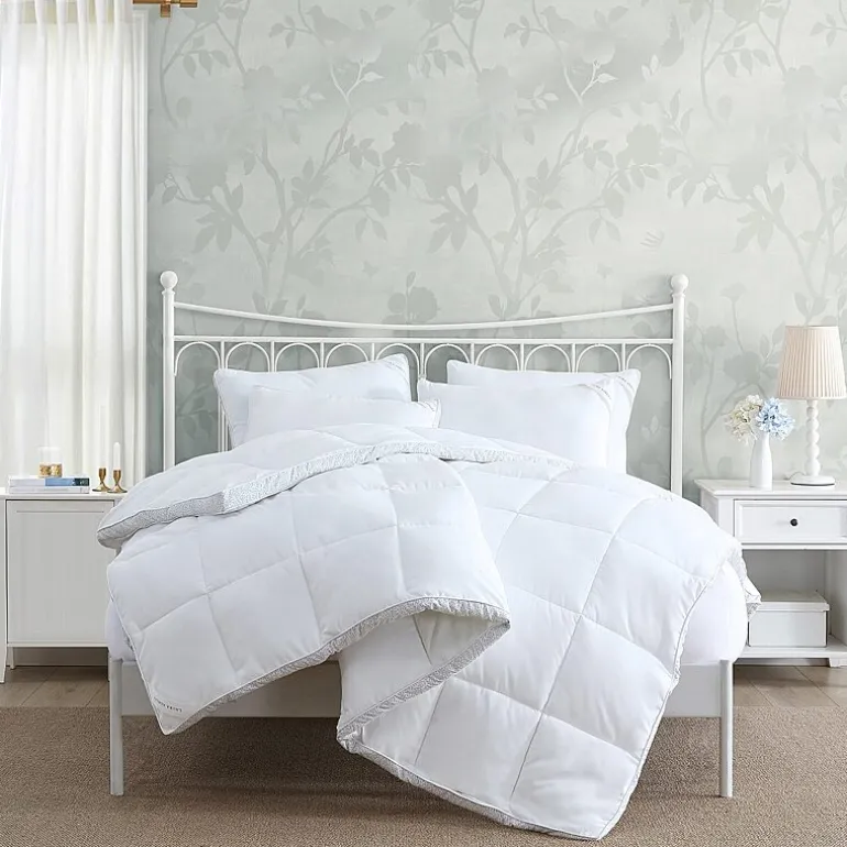 Laura Ashley All Seasons Down Alternative Comforter With Printed Gusset