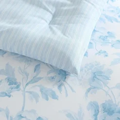 Laura Ashley Anja Textured Toile Easy Care Complete Bedding Set with Sheets