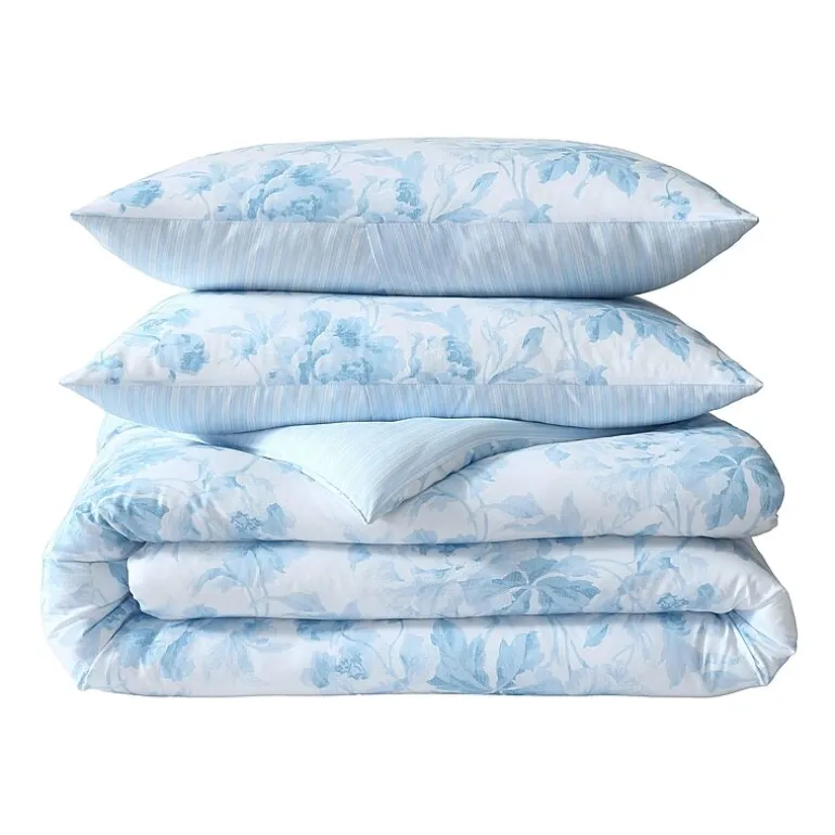 Laura Ashley Anja Textured Toile Easy Care Complete Bedding Set with Sheets