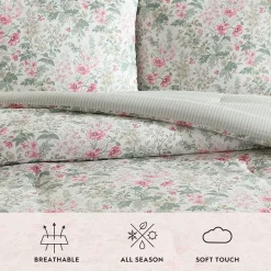 Laura Ashley Arden Floral Easy Care Complete Bedding Set with Sheets