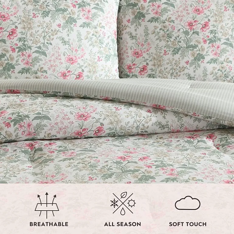 Laura Ashley Arden Floral Easy Care Complete Bedding Set with Sheets