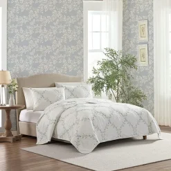 Laura Ashley Floral Embroidery Quilt Set