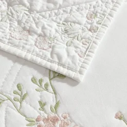 Laura Ashley Floral Embroidery Quilt Set