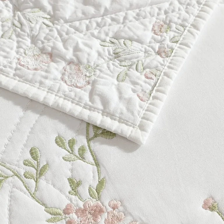 Laura Ashley Floral Embroidery Quilt Set