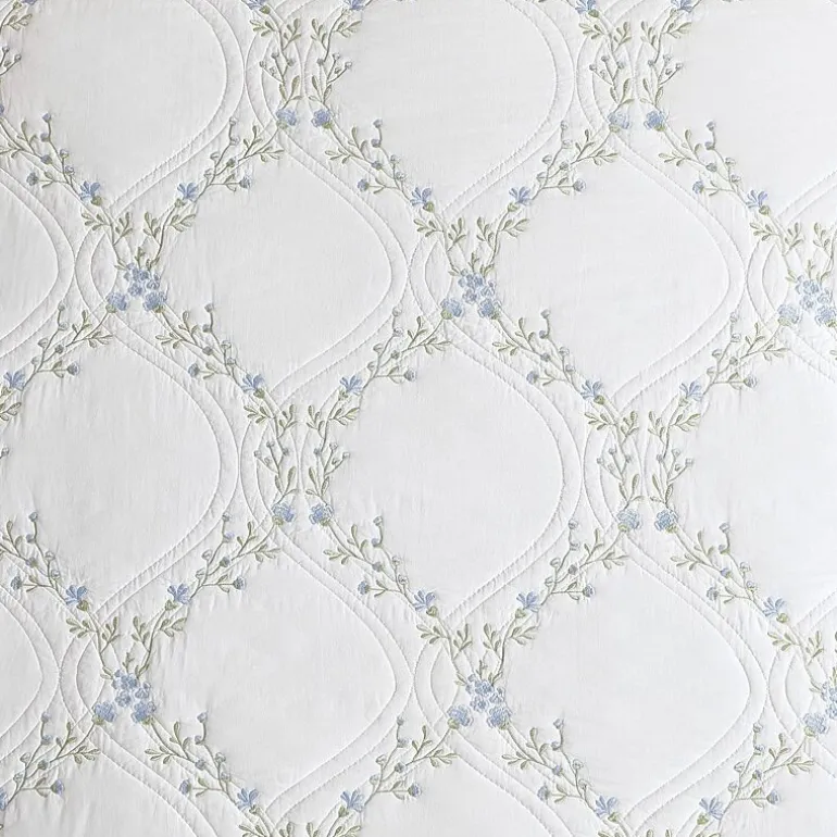 Laura Ashley Floral Embroidery Quilt Set