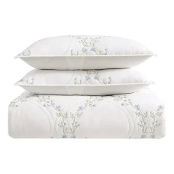 Laura Ashley Floral Embroidery Quilt Set