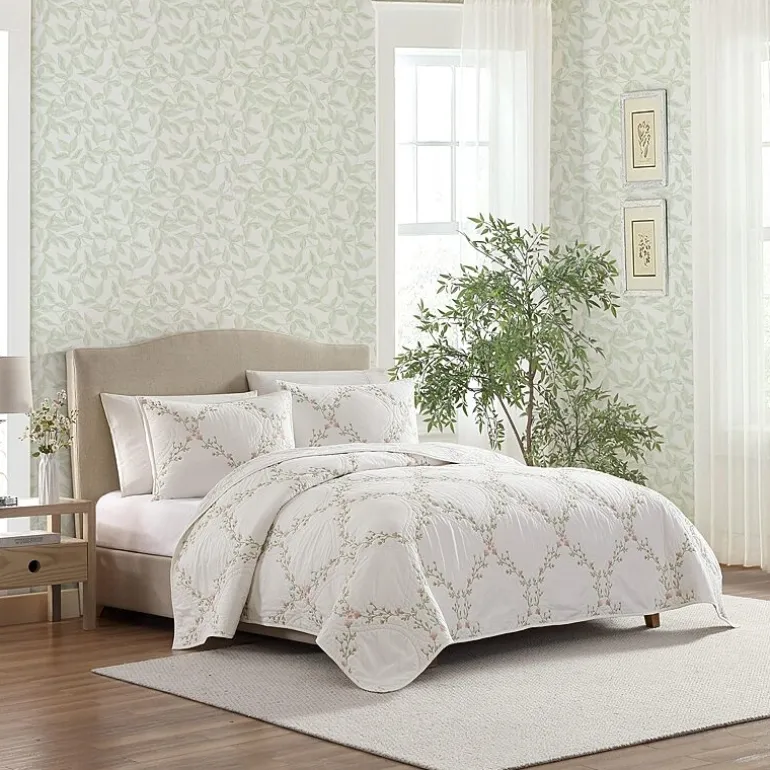 Laura Ashley Floral Embroidery Quilt Set
