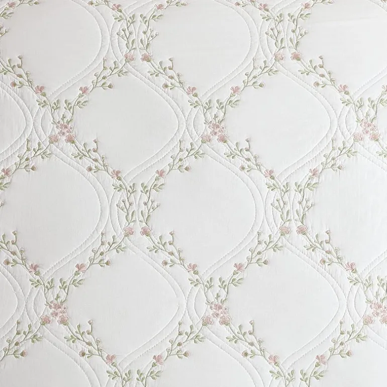 Laura Ashley Floral Embroidery Quilt Set